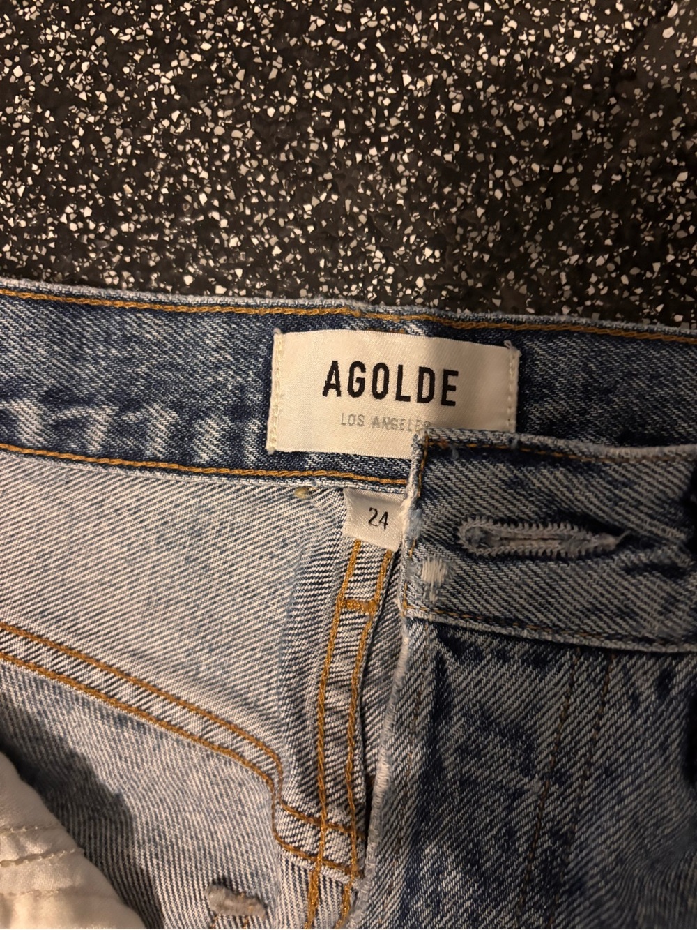 Agolde Light Wash High-Rise Jeans in Blue